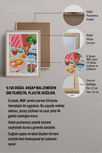 HOMEPACK Ahşap Çerçeveli Tablo Çerçeveli Poster Sanatsal Modern Duvar Dekoru TK-1044
