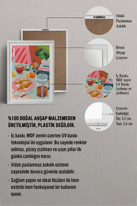 HOMEPACK Ahşap Çerçeveli Tablo Çerçeveli Poster Sanatsal Modern Duvar Dekoru TK-1044