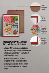 HOMEPACK Ahşap Çerçeveli Tablo Çerçeveli Poster Sanatsal Modern Duvar Dekoru TK-1044