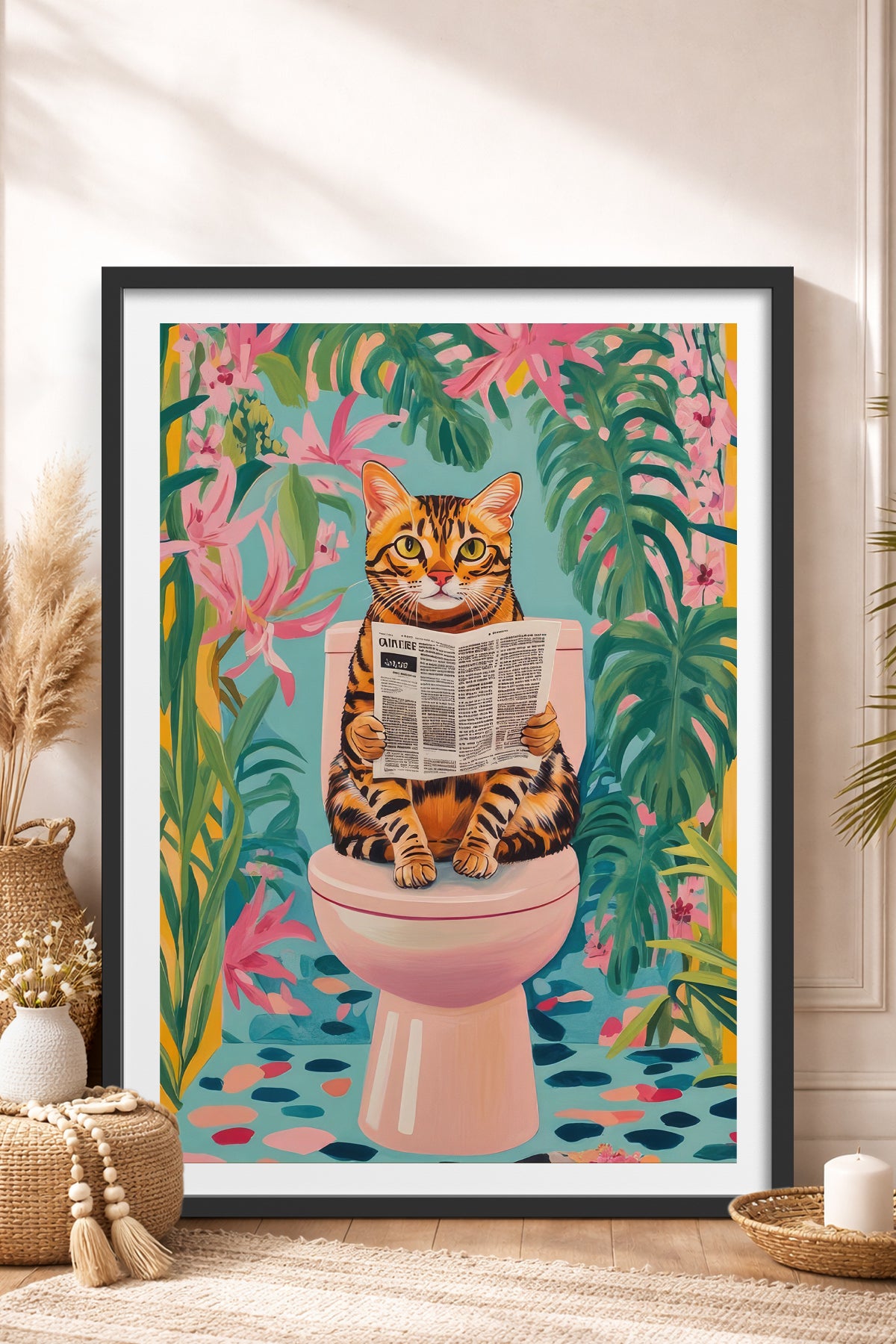 HOMEPACK Ahşap Çerçeveli Tablo Çerçeveli Poster Sanatsal Modern Duvar Dekoru TK-1045