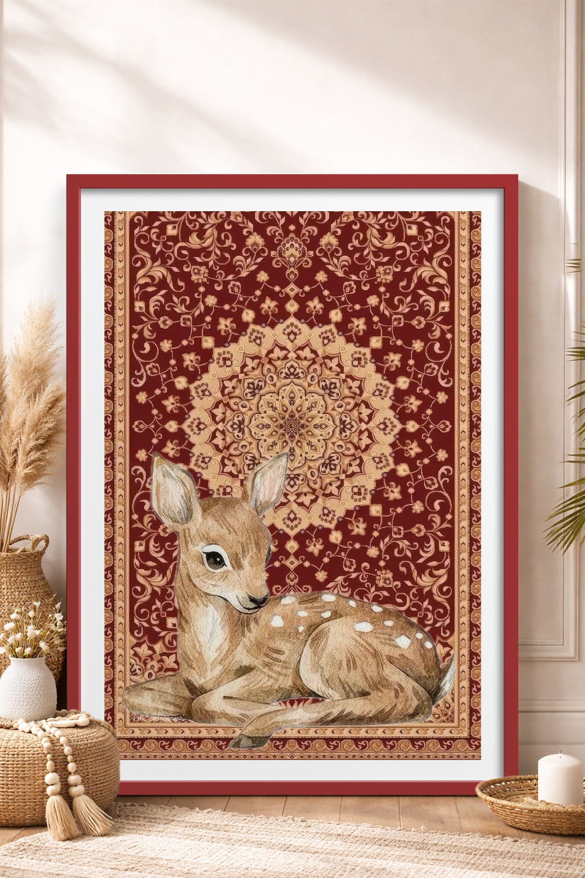 HOMEPACK Ahşap Çerçeveli Tablo Çerçeveli Poster Sanatsal Modern Duvar Dekoru TK-1047