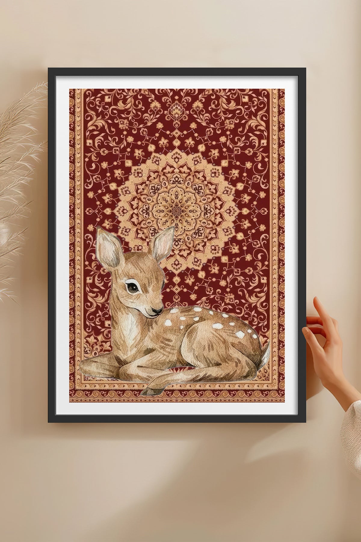 HOMEPACK Ahşap Çerçeveli Tablo Çerçeveli Poster Sanatsal Modern Duvar Dekoru TK-1047