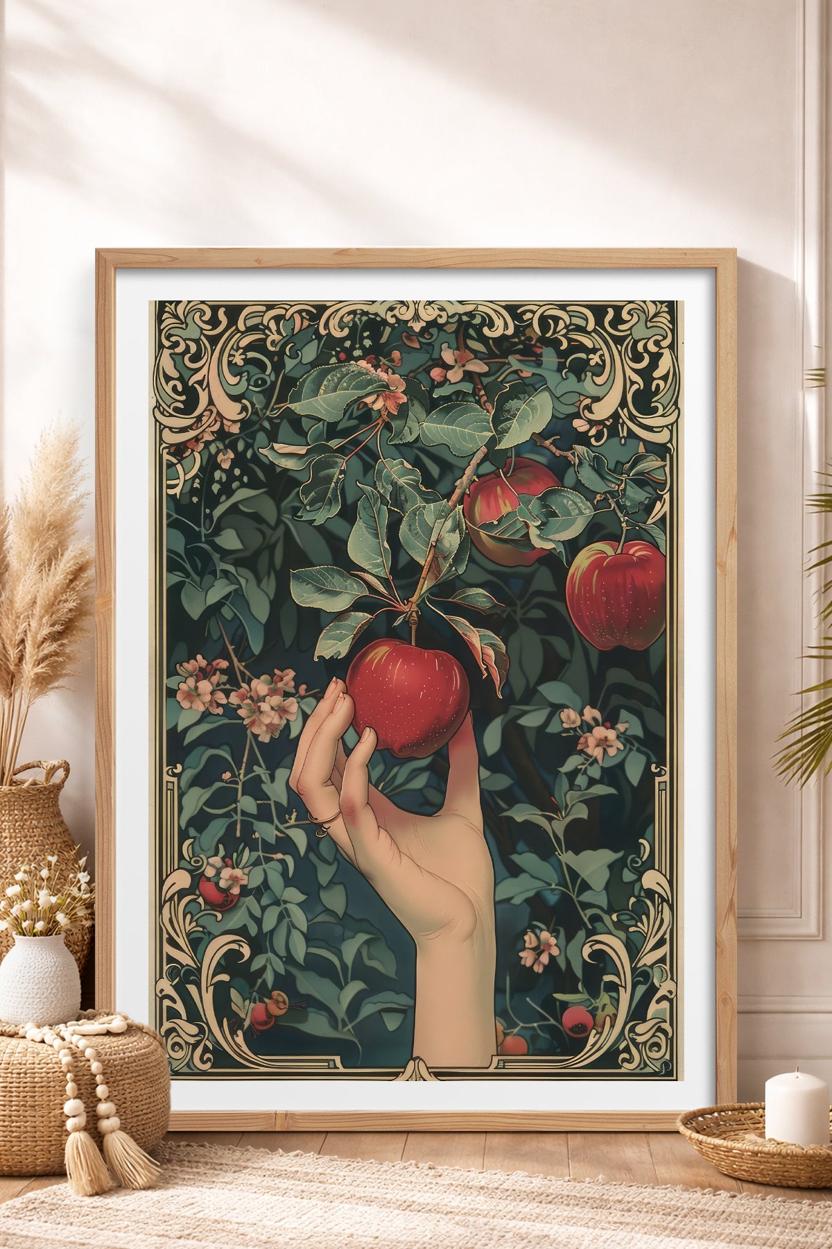 HOMEPACK Ahşap Çerçeveli Tablo Çerçeveli Poster Sanatsal Modern Duvar Dekoru TK-1048