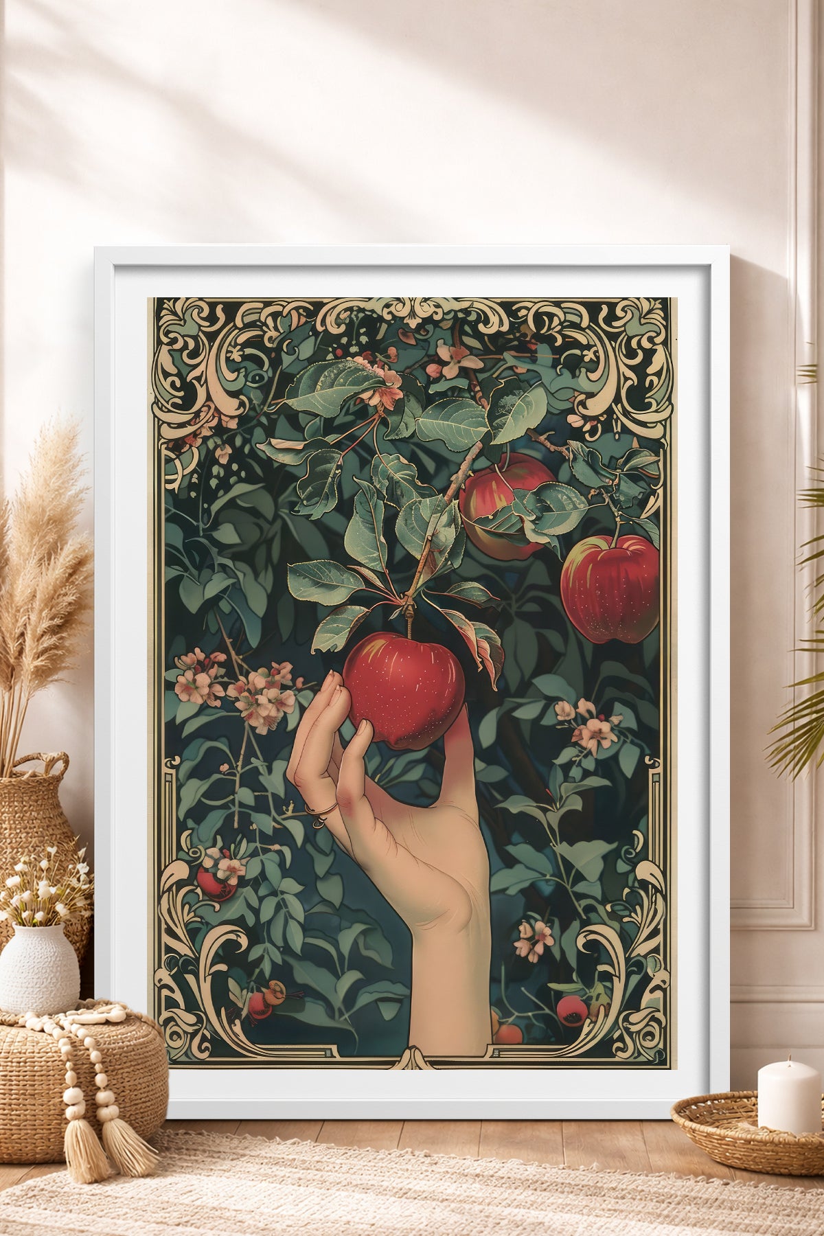 HOMEPACK Ahşap Çerçeveli Tablo Çerçeveli Poster Sanatsal Modern Duvar Dekoru TK-1048