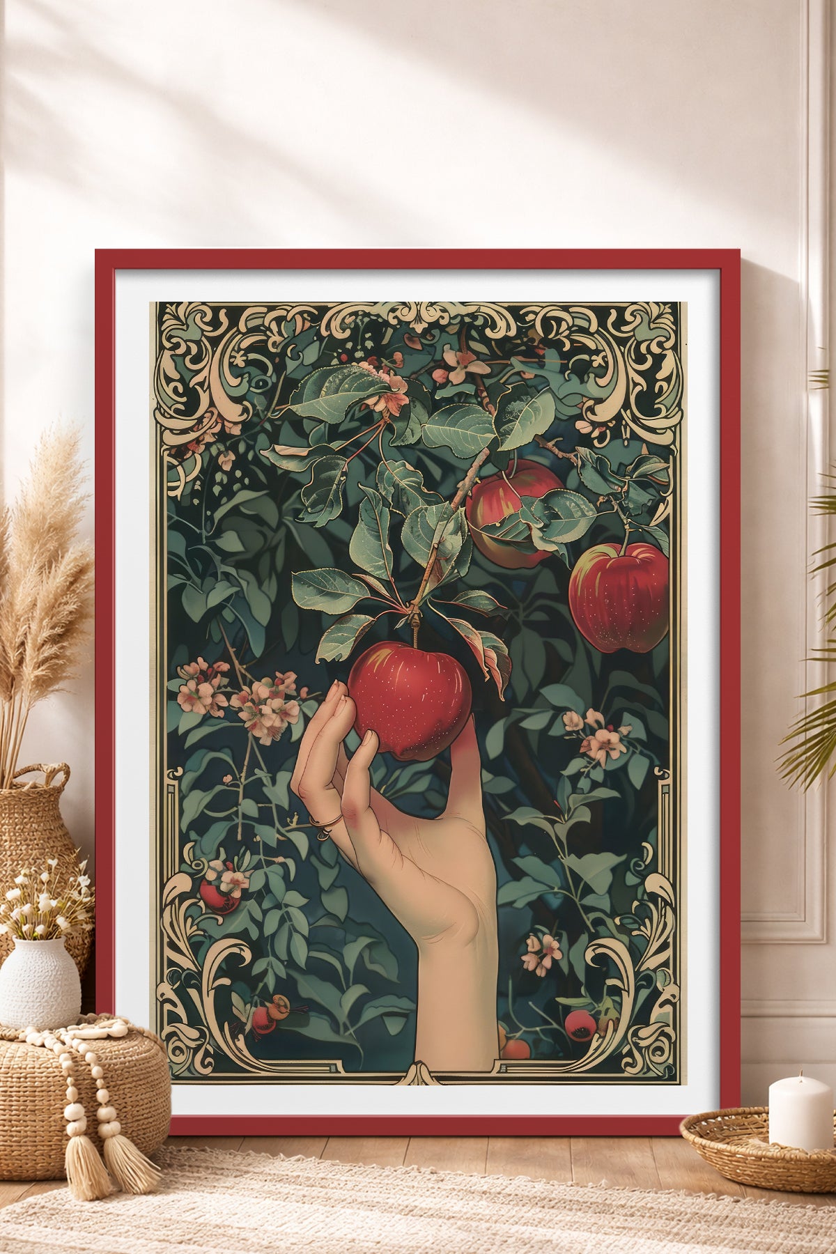 HOMEPACK Ahşap Çerçeveli Tablo Çerçeveli Poster Sanatsal Modern Duvar Dekoru TK-1048