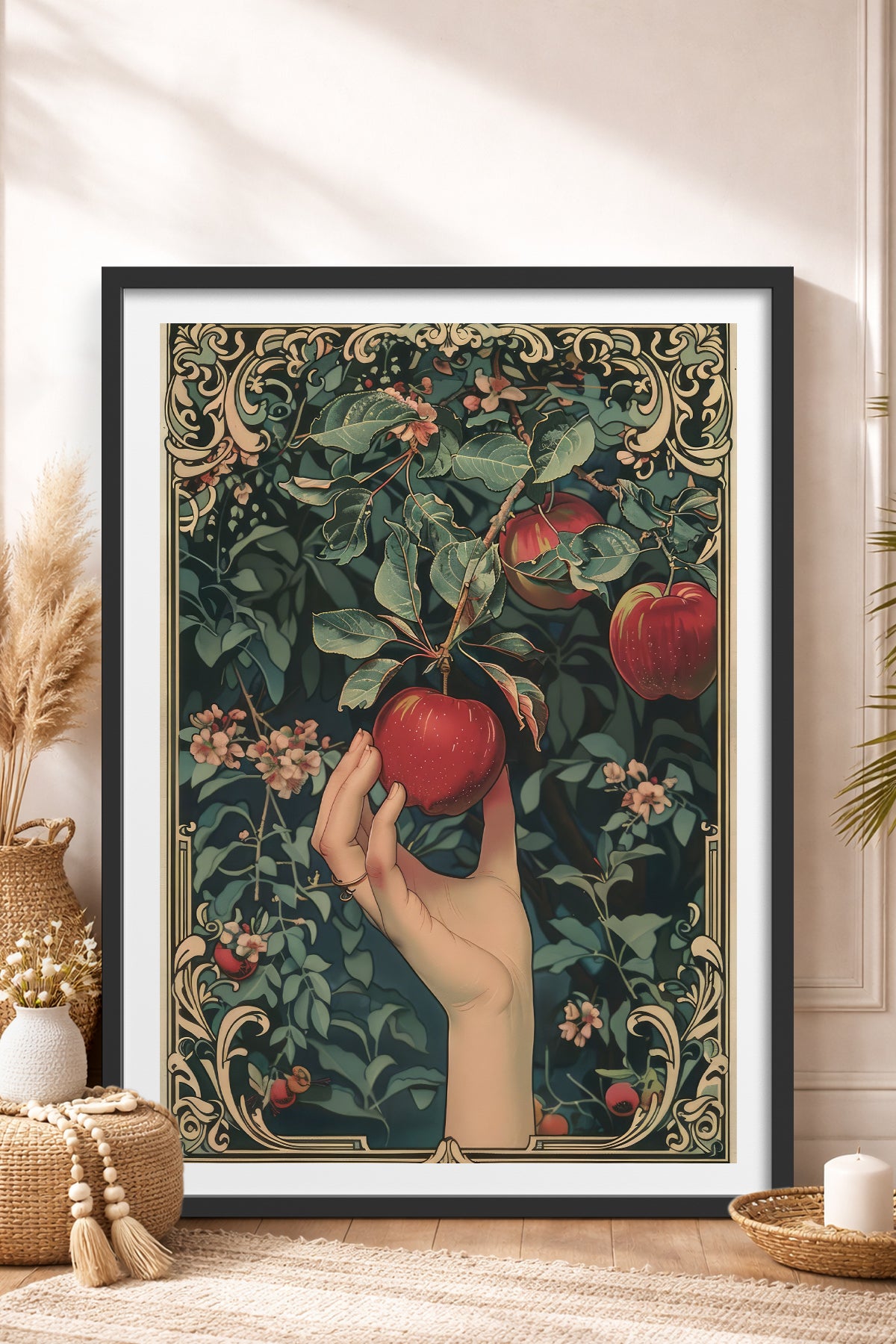 HOMEPACK Ahşap Çerçeveli Tablo Çerçeveli Poster Sanatsal Modern Duvar Dekoru TK-1048