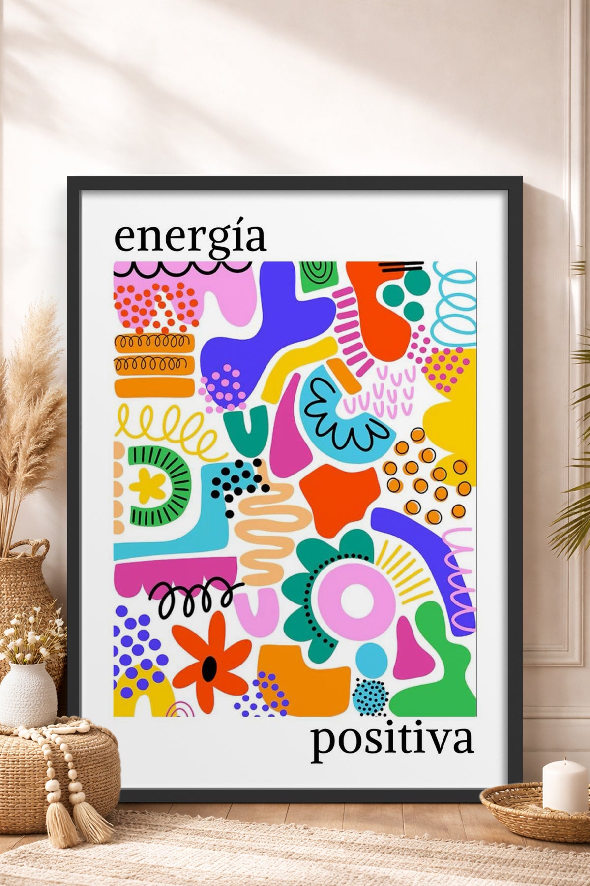HOMEPACK Ahşap Çerçeveli Tablo Çerçeveli Poster Sanatsal Modern Duvar Dekoru TK-1049