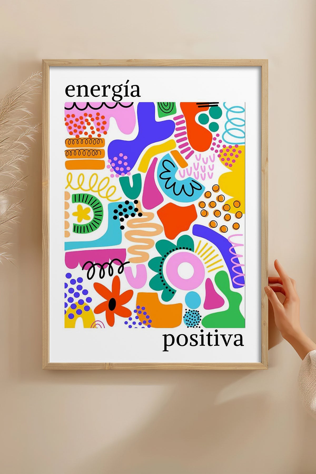 HOMEPACK Ahşap Çerçeveli Tablo Çerçeveli Poster Sanatsal Modern Duvar Dekoru TK-1049