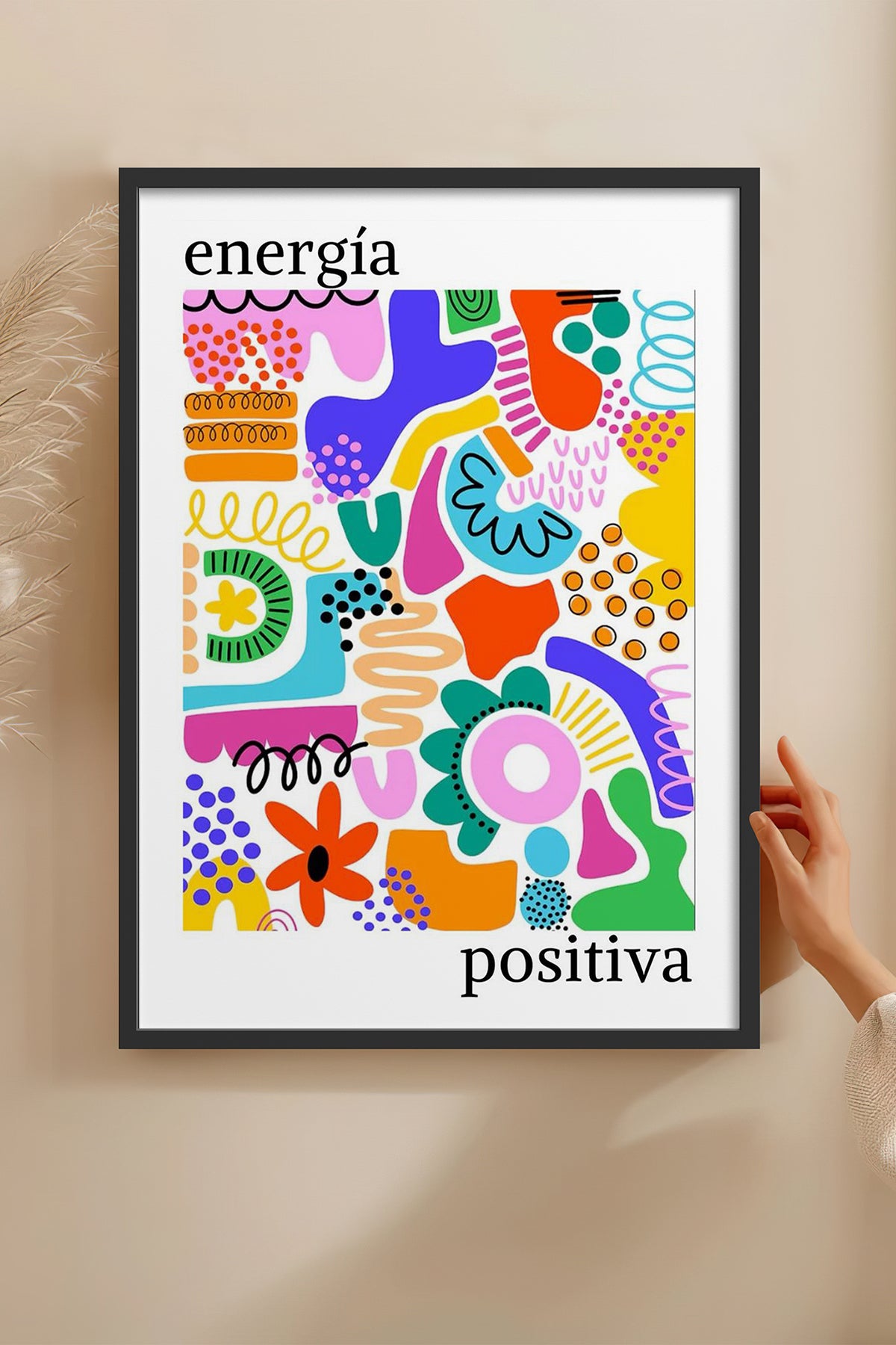 HOMEPACK Ahşap Çerçeveli Tablo Çerçeveli Poster Sanatsal Modern Duvar Dekoru TK-1049