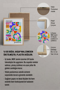 HOMEPACK Ahşap Çerçeveli Tablo Çerçeveli Poster Sanatsal Modern Duvar Dekoru TK-1049