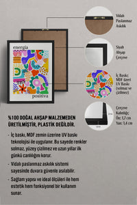 HOMEPACK Ahşap Çerçeveli Tablo Çerçeveli Poster Sanatsal Modern Duvar Dekoru TK-1049