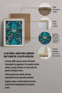 HOMEPACK Ahşap Çerçeveli Tablo Çerçeveli Poster Sanatsal Modern Duvar Dekoru TK-1051