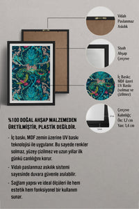 HOMEPACK Ahşap Çerçeveli Tablo Çerçeveli Poster Sanatsal Modern Duvar Dekoru TK-1051