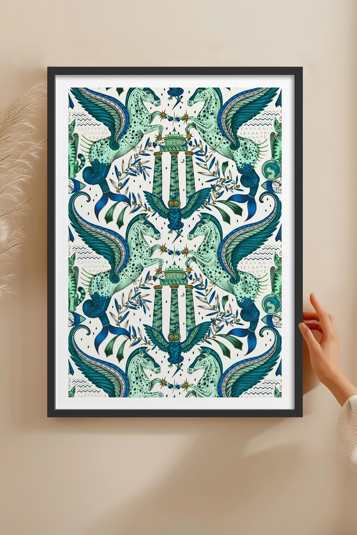 HOMEPACK Ahşap Çerçeveli Tablo Çerçeveli Poster Sanatsal Modern Duvar Dekoru TK-1052