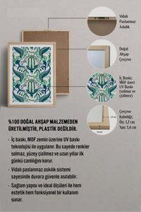 HOMEPACK Ahşap Çerçeveli Tablo Çerçeveli Poster Sanatsal Modern Duvar Dekoru TK-1052
