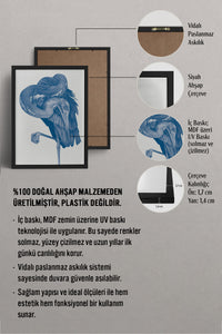 HOMEPACK Ahşap Çerçeveli Tablo Çerçeveli Poster Sanatsal Modern Duvar Dekoru TK-1057
