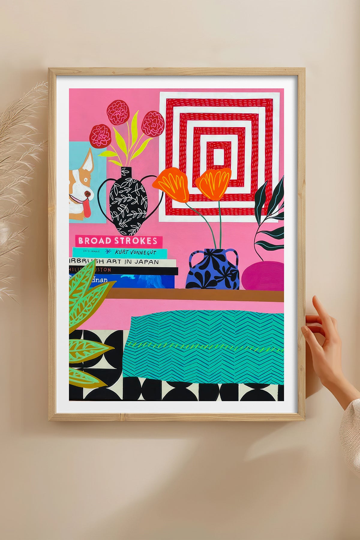 HOMEPACK Ahşap Çerçeveli Tablo Çerçeveli Poster Sanatsal Modern Duvar Dekoru TK-1062