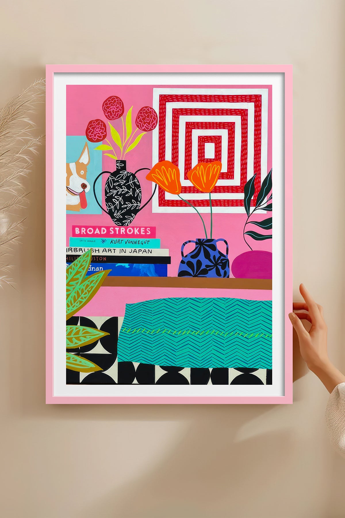 HOMEPACK Ahşap Çerçeveli Tablo Çerçeveli Poster Sanatsal Modern Duvar Dekoru TK-1062