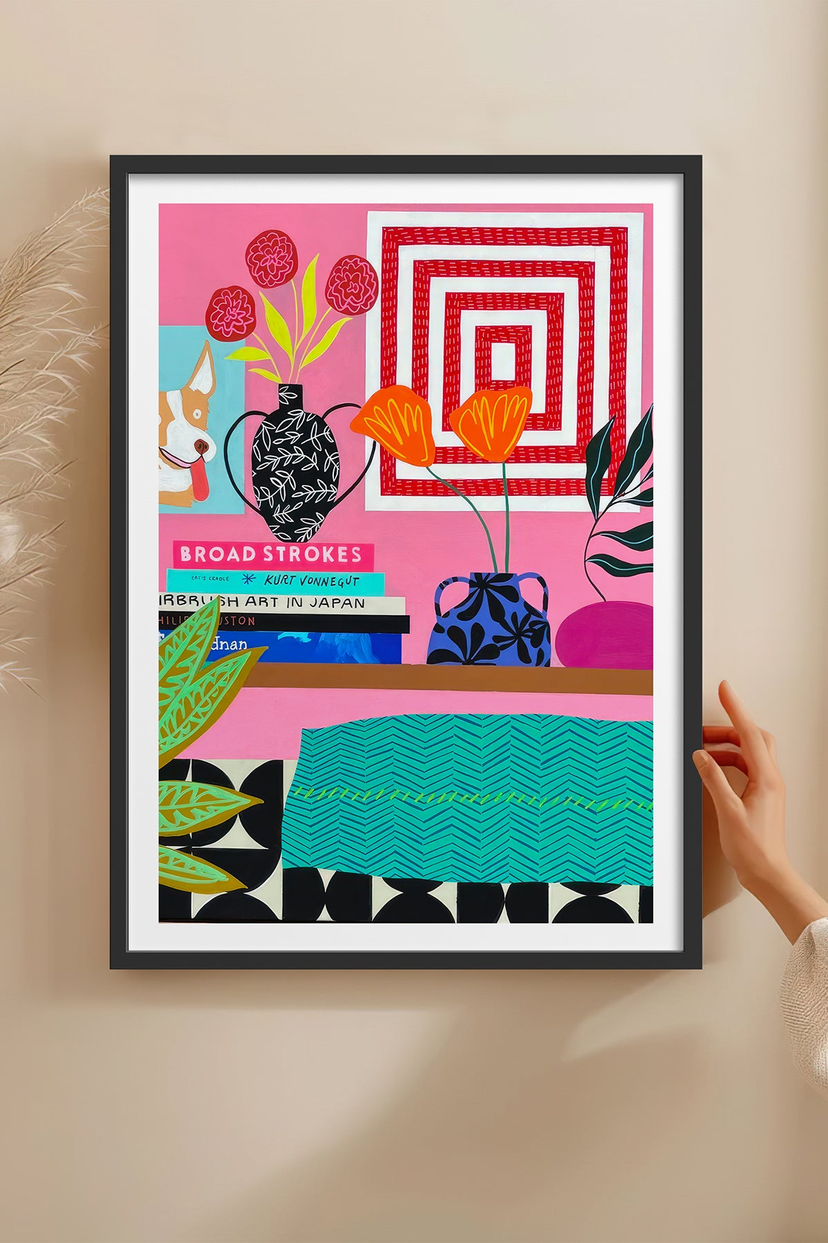 HOMEPACK Ahşap Çerçeveli Tablo Çerçeveli Poster Sanatsal Modern Duvar Dekoru TK-1062