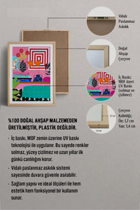 HOMEPACK Ahşap Çerçeveli Tablo Çerçeveli Poster Sanatsal Modern Duvar Dekoru TK-1062