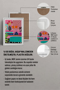 HOMEPACK Ahşap Çerçeveli Tablo Çerçeveli Poster Sanatsal Modern Duvar Dekoru TK-1062