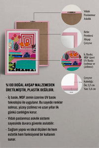 HOMEPACK Ahşap Çerçeveli Tablo Çerçeveli Poster Sanatsal Modern Duvar Dekoru TK-1062