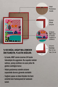 HOMEPACK Ahşap Çerçeveli Tablo Çerçeveli Poster Sanatsal Modern Duvar Dekoru TK-1062
