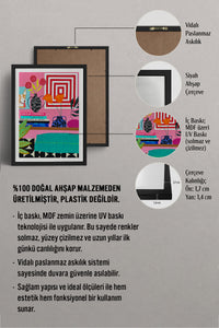 HOMEPACK Ahşap Çerçeveli Tablo Çerçeveli Poster Sanatsal Modern Duvar Dekoru TK-1062