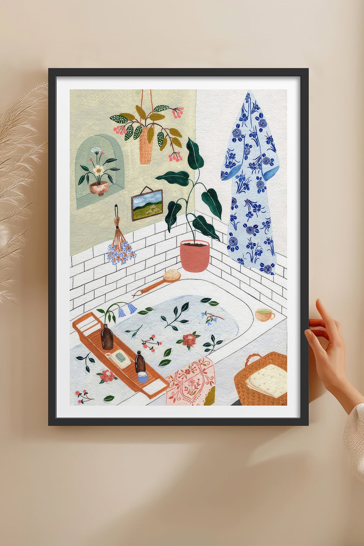 HOMEPACK Ahşap Çerçeveli Tablo Çerçeveli Poster Sanatsal Modern Duvar Dekoru TK-1063