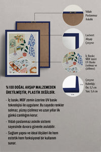HOMEPACK Ahşap Çerçeveli Tablo Çerçeveli Poster Sanatsal Modern Duvar Dekoru TK-1063