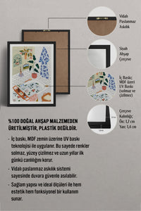 HOMEPACK Ahşap Çerçeveli Tablo Çerçeveli Poster Sanatsal Modern Duvar Dekoru TK-1063