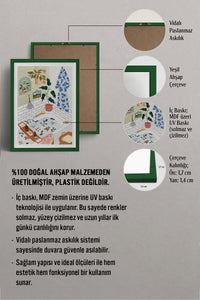 HOMEPACK Ahşap Çerçeveli Tablo Çerçeveli Poster Sanatsal Modern Duvar Dekoru TK-1063