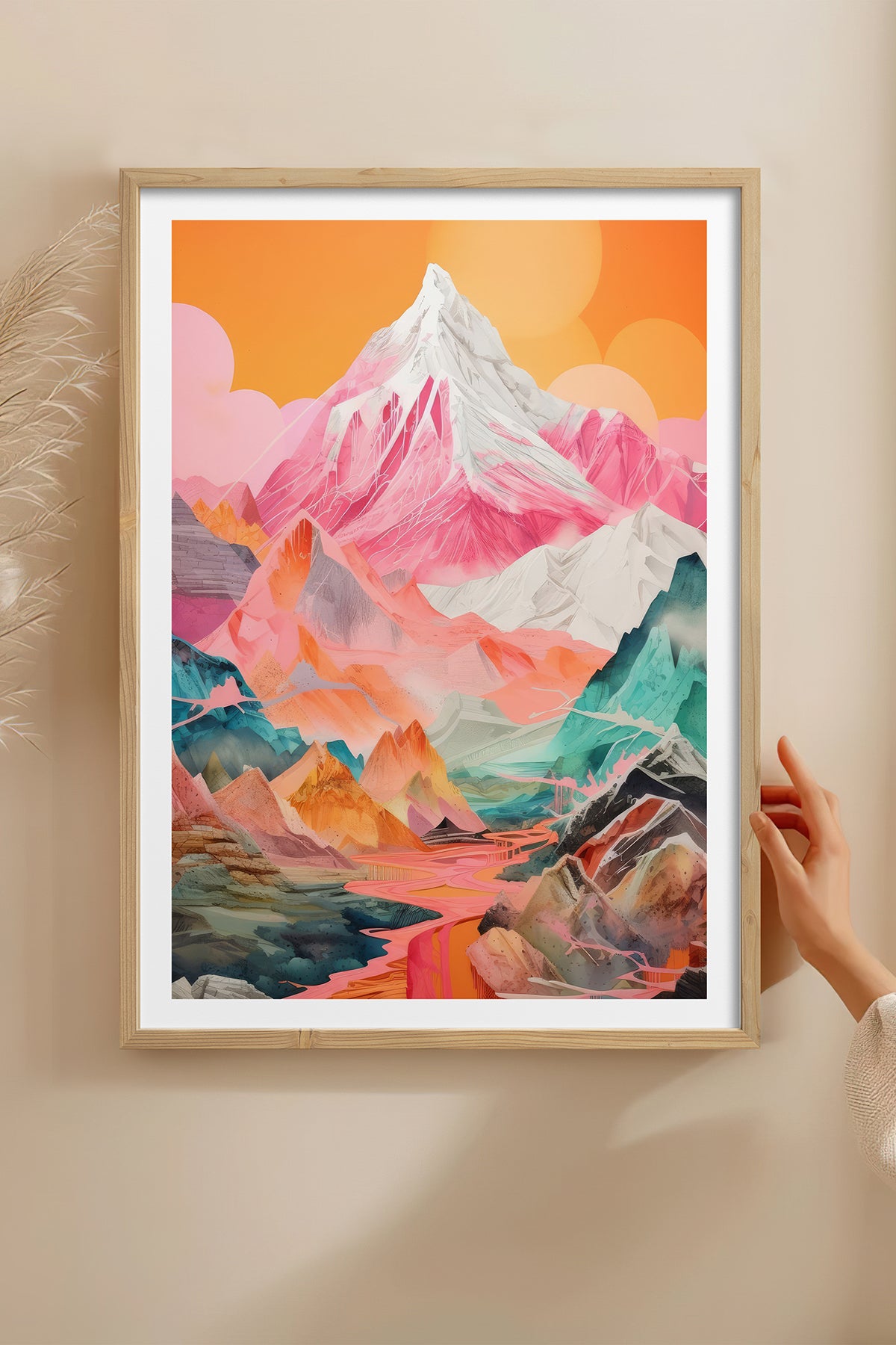 HOMEPACK Ahşap Çerçeveli Tablo Çerçeveli Poster Sanatsal Modern Duvar Dekoru TK-1065