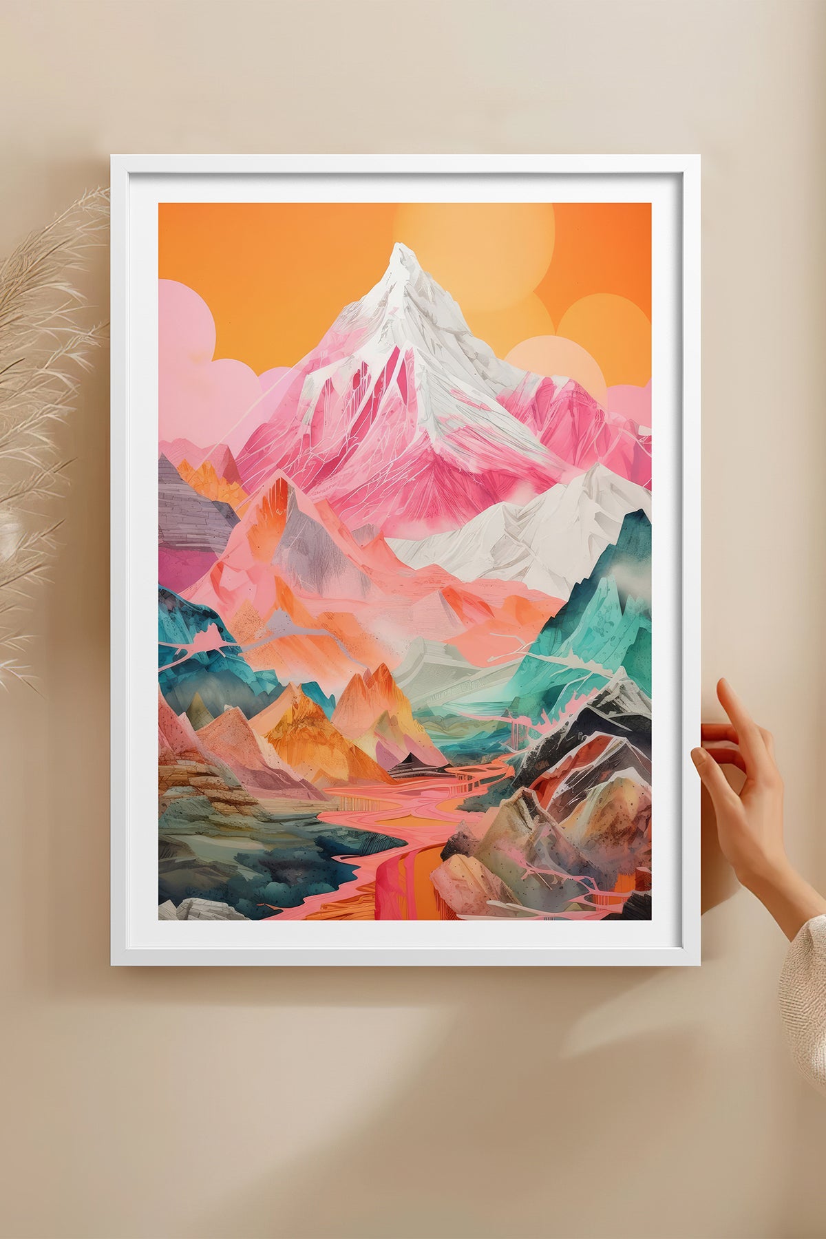 HOMEPACK Ahşap Çerçeveli Tablo Çerçeveli Poster Sanatsal Modern Duvar Dekoru TK-1065