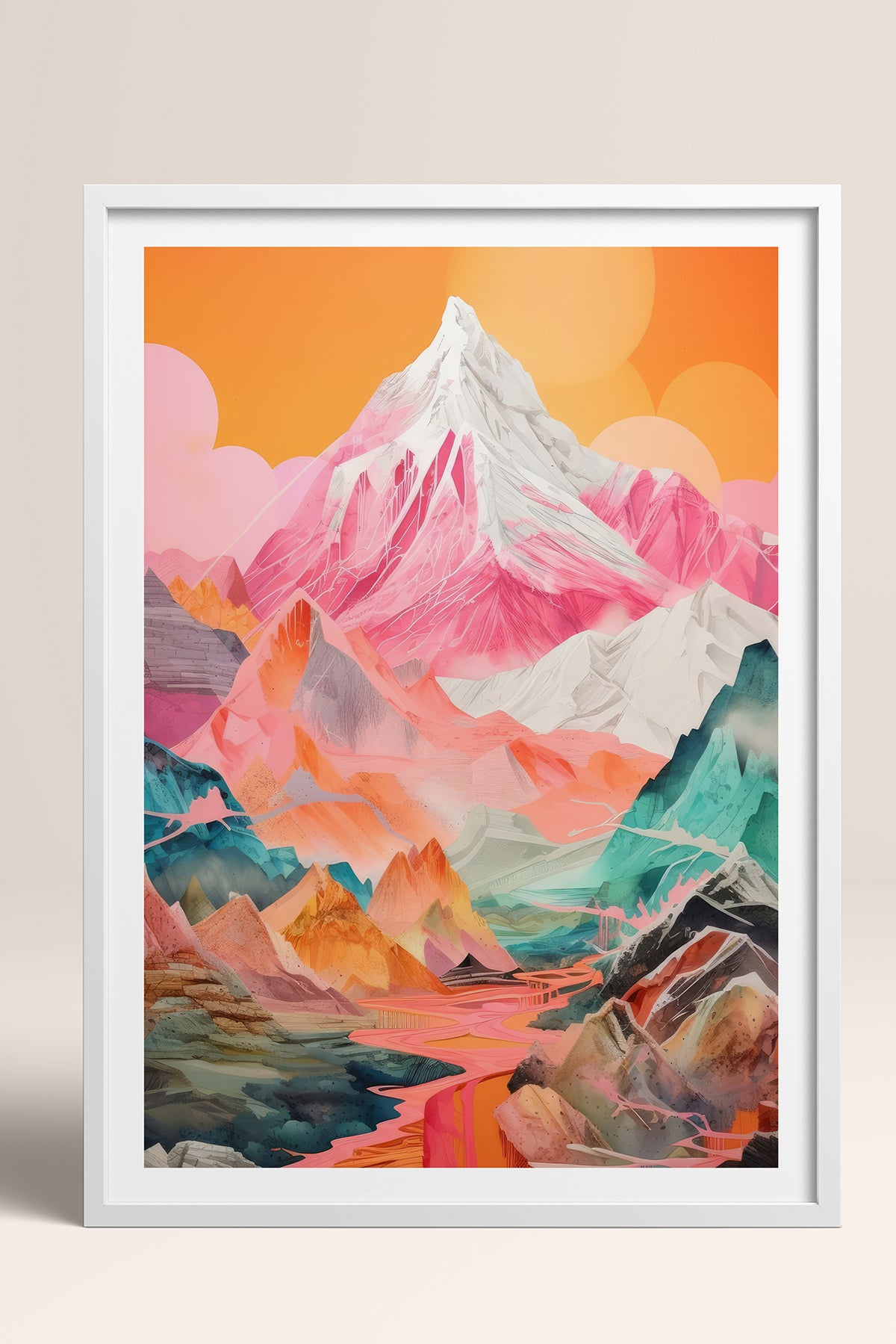 HOMEPACK Ahşap Çerçeveli Tablo Çerçeveli Poster Sanatsal Modern Duvar Dekoru TK-1065
