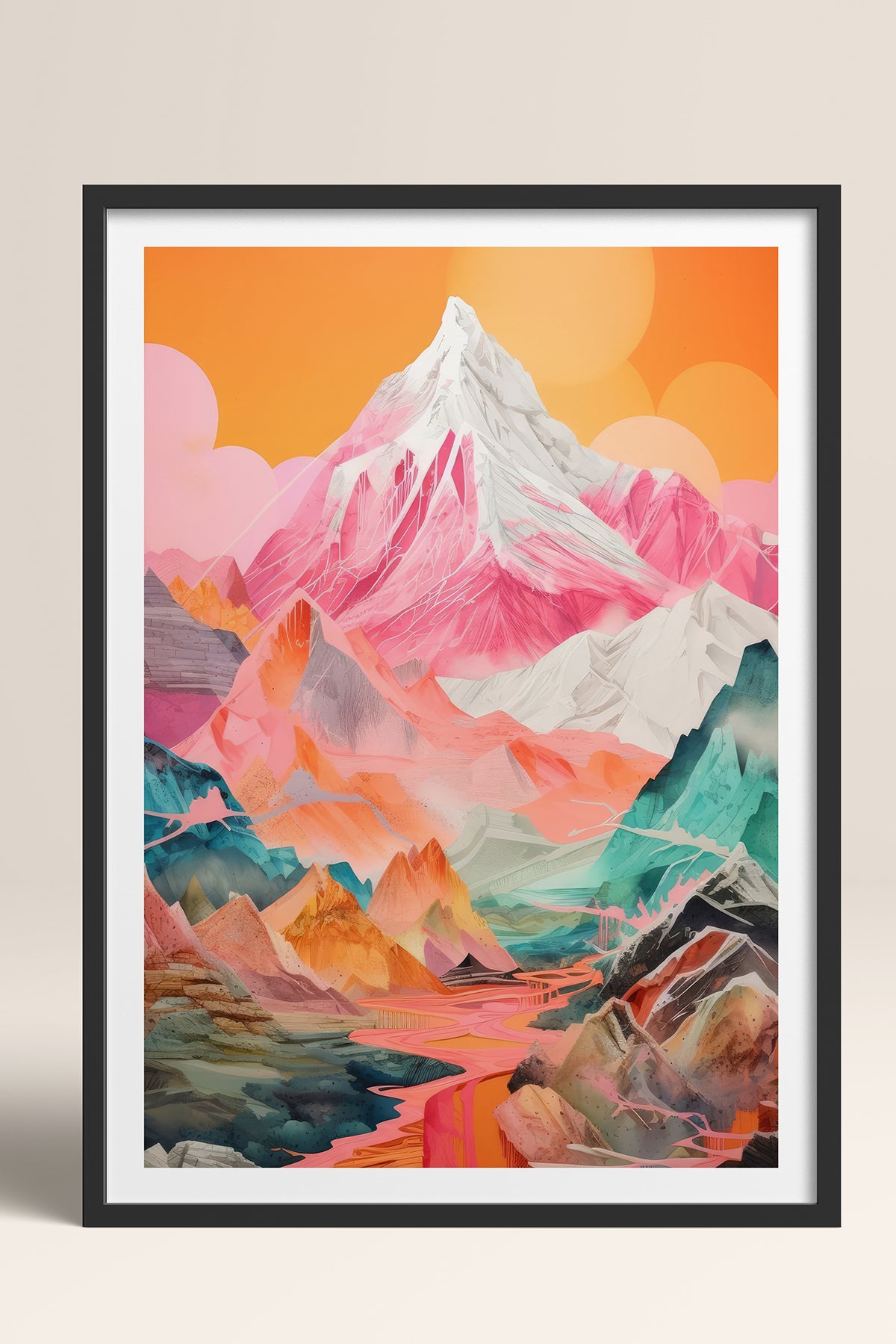 HOMEPACK Ahşap Çerçeveli Tablo Çerçeveli Poster Sanatsal Modern Duvar Dekoru TK-1065