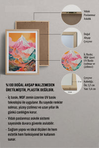 HOMEPACK Ahşap Çerçeveli Tablo Çerçeveli Poster Sanatsal Modern Duvar Dekoru TK-1065