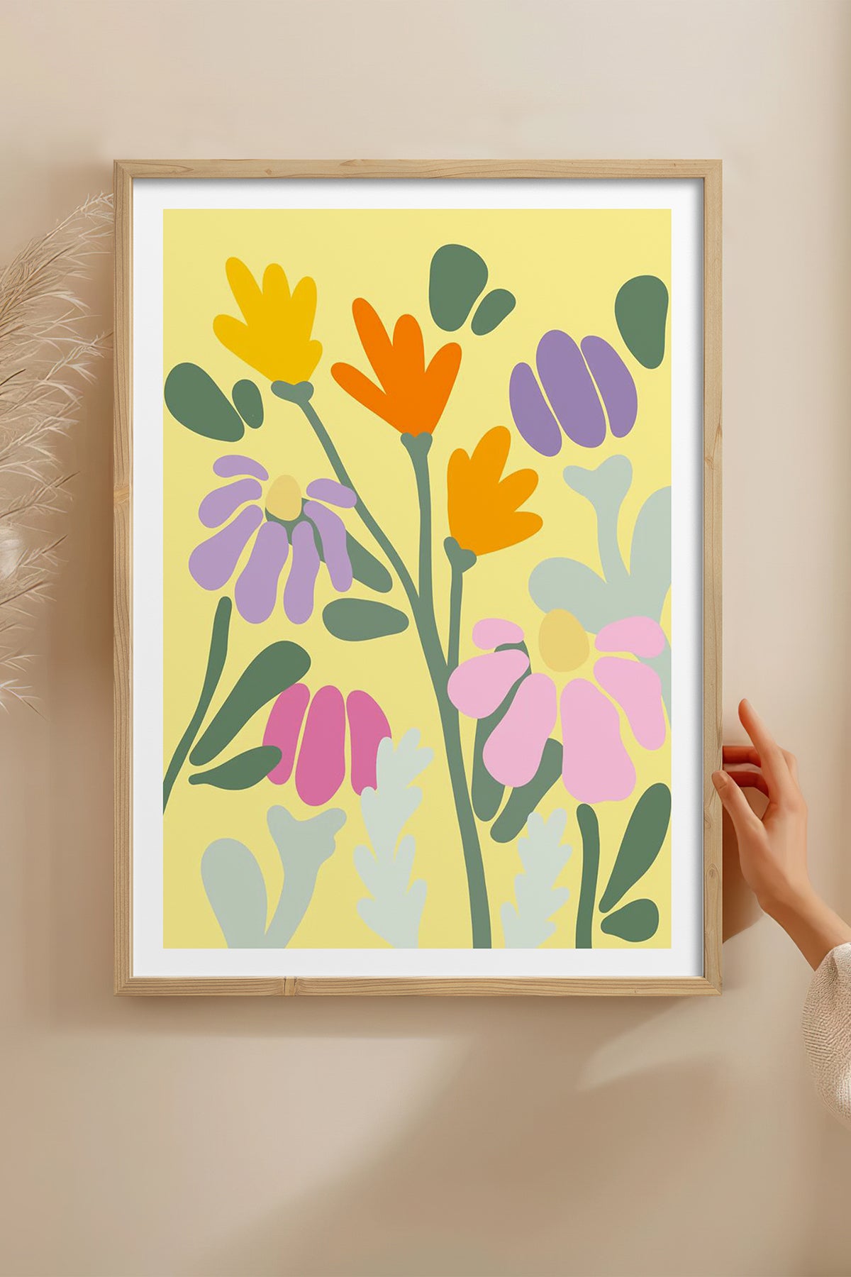 HOMEPACK Ahşap Çerçeveli Tablo Çerçeveli Poster Sanatsal Modern Duvar Dekoru TK-1067