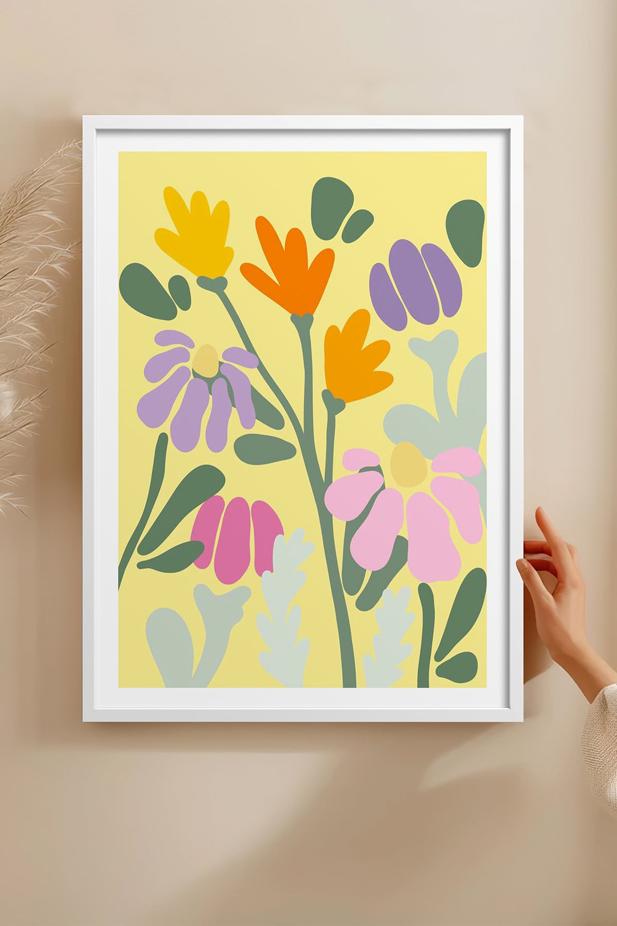 HOMEPACK Ahşap Çerçeveli Tablo Çerçeveli Poster Sanatsal Modern Duvar Dekoru TK-1067