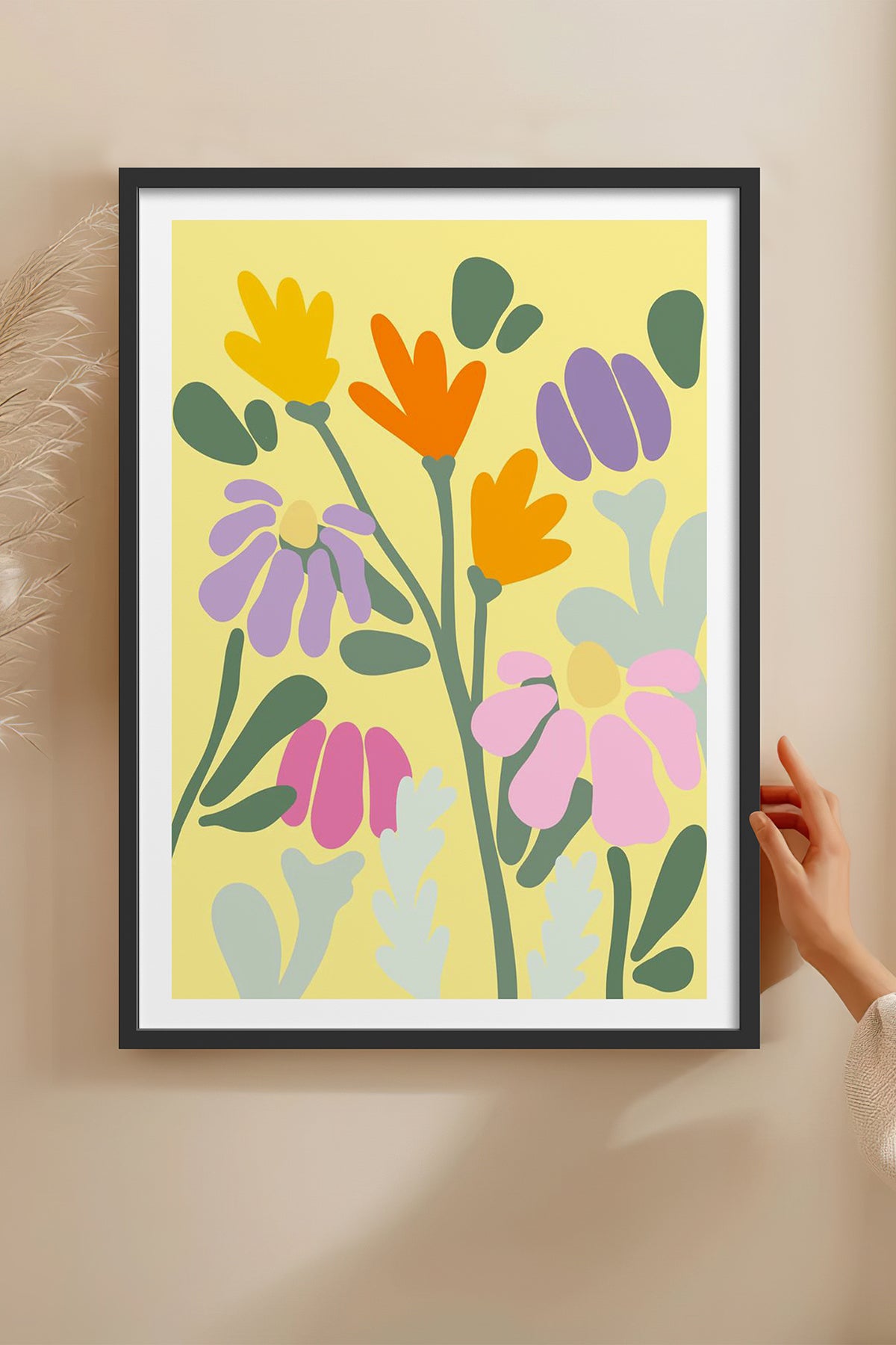HOMEPACK Ahşap Çerçeveli Tablo Çerçeveli Poster Sanatsal Modern Duvar Dekoru TK-1067