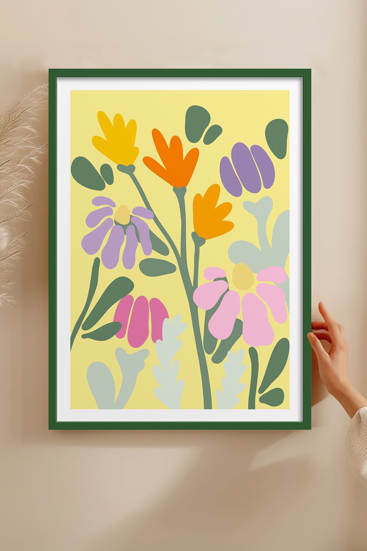 HOMEPACK Ahşap Çerçeveli Tablo Çerçeveli Poster Sanatsal Modern Duvar Dekoru TK-1067