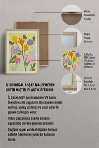 HOMEPACK Ahşap Çerçeveli Tablo Çerçeveli Poster Sanatsal Modern Duvar Dekoru TK-1067