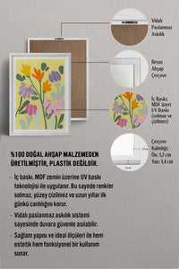 HOMEPACK Ahşap Çerçeveli Tablo Çerçeveli Poster Sanatsal Modern Duvar Dekoru TK-1067