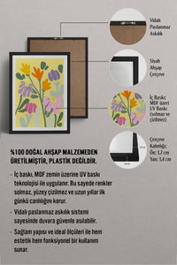 HOMEPACK Ahşap Çerçeveli Tablo Çerçeveli Poster Sanatsal Modern Duvar Dekoru TK-1067