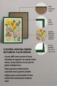 HOMEPACK Ahşap Çerçeveli Tablo Çerçeveli Poster Sanatsal Modern Duvar Dekoru TK-1067