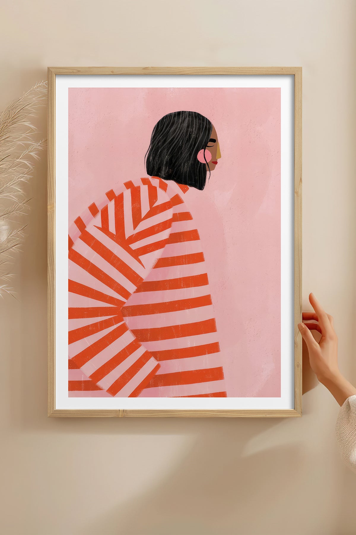 HOMEPACK Ahşap Çerçeveli Tablo Çerçeveli Poster Sanatsal Modern Duvar Dekoru TK-1068
