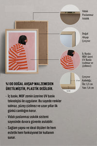 HOMEPACK Ahşap Çerçeveli Tablo Çerçeveli Poster Sanatsal Modern Duvar Dekoru TK-1068