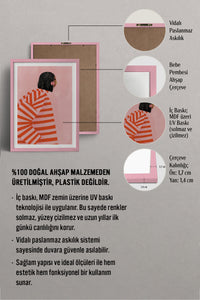 HOMEPACK Ahşap Çerçeveli Tablo Çerçeveli Poster Sanatsal Modern Duvar Dekoru TK-1068
