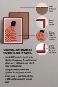 HOMEPACK Ahşap Çerçeveli Tablo Çerçeveli Poster Sanatsal Modern Duvar Dekoru TK-1068