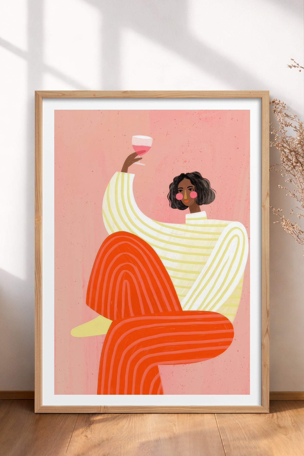 HOMEPACK Ahşap Çerçeveli Tablo Çerçeveli Poster Sanatsal Modern Duvar Dekoru TK-1069